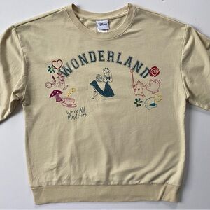 Alice In Wonderland Sweatshirt Size Medium Women’s Embroidered Beige Crewneck